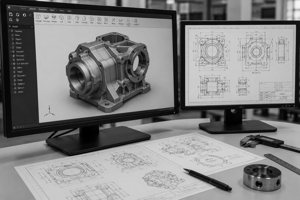 3D CAD Modelling and drafting